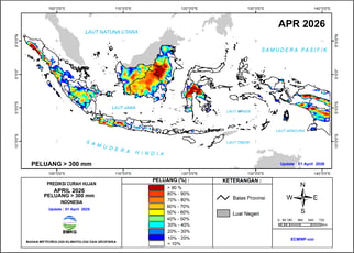 Prediksi Curah Hujan Bulanan Probabilistik di Atas 300 mm